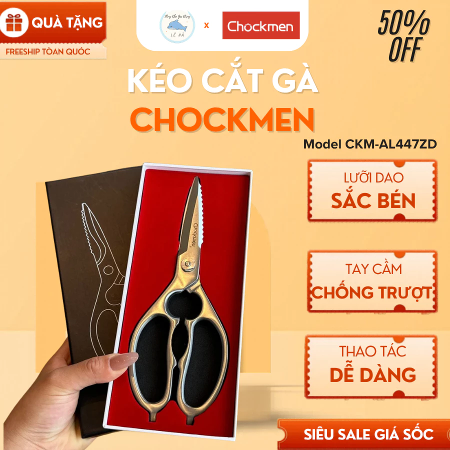 Kéo Cắt Gà Chockmen Lưỡi Inox Sắc Bén, Cắt Gà Vịt Hải Sản Hiệu Quả, An Toàn Khi Dùng - Tổng Kho Gia Dụng Lê Hà