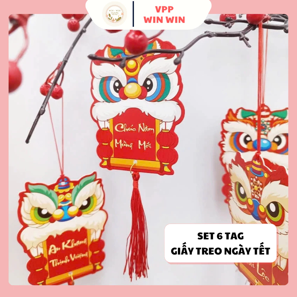 Set 6 Tag Giấy Treo Mai Đào Ngày Tết