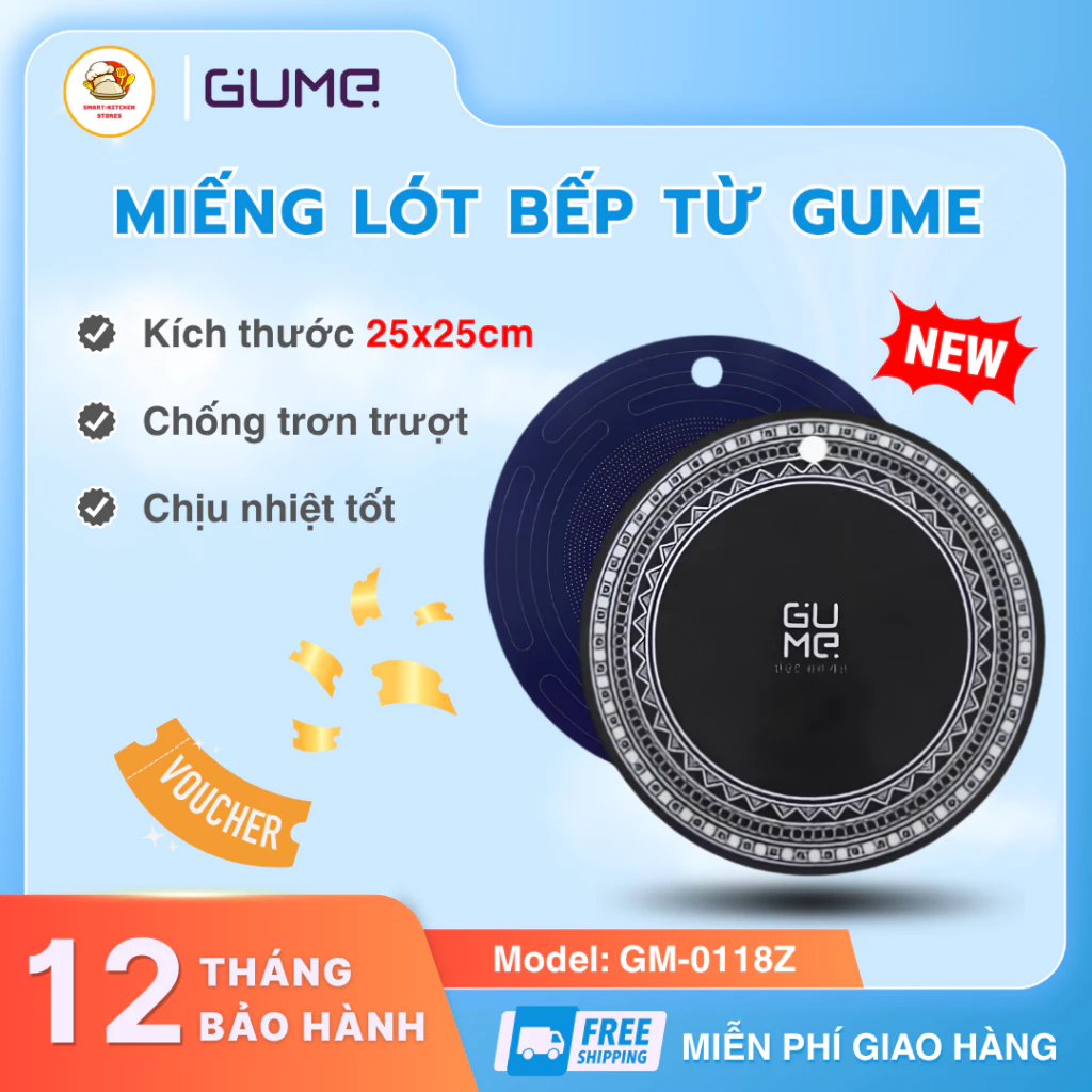 Miếng Lót Silicon Bếp Từ Gume GM-0118Z Chống Trượt Nồi Chảo Hiệu Quả, Dễ Dàng Lau Chùi Sạch Sẽ - SmartKitchen
