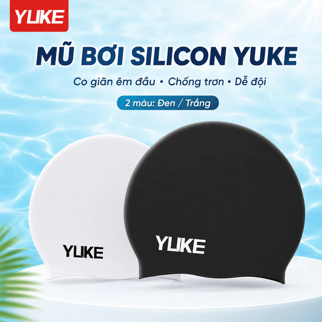Mũ bơi silicon Shiwei Ylike chính hãng, chống nước bảo vệ tóc, hỗ trợ bơi lội vận động thoải mái 6032