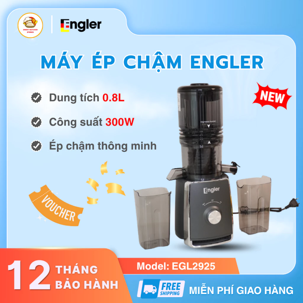 Máy Ép Chậm Engler EGL2925 Vận Hành Êm Ái Ít Tiếng Ồn, Dễ Dàng Tháo Rời Vệ Sinh Lau Chùi - SmartKitchen