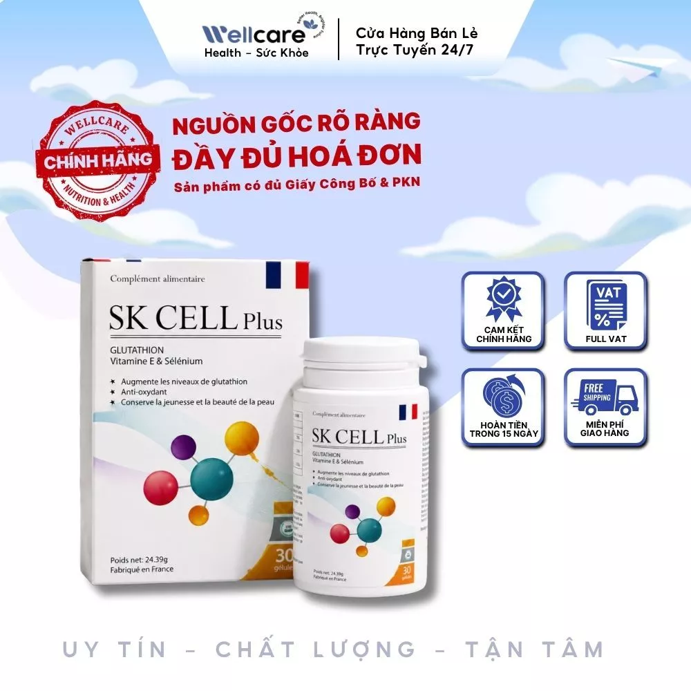 [✨CHÍNH HÃNG]  Glutathione Vitamin E Selen - Hộp 30 Viên - Hỗ Trợ Làm Đẹp Da, Chống Oxy Hóa
