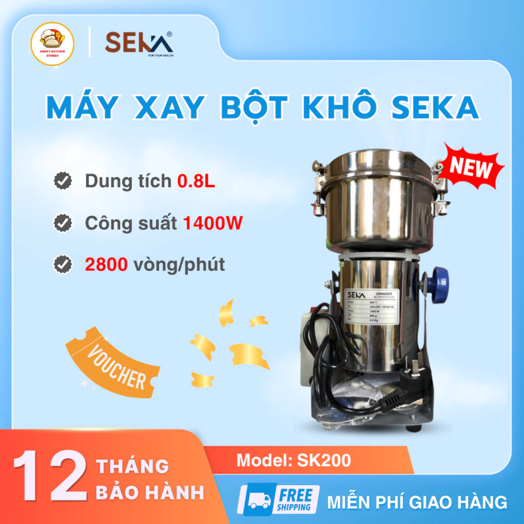Máy Xay Bột Khô Seka Sở Hữu Lưỡi Dao Sắc Bén Siêu Bền Chắc, Thiết Kế Nhỏ Gọn Hiện Đại - SmartKitchen