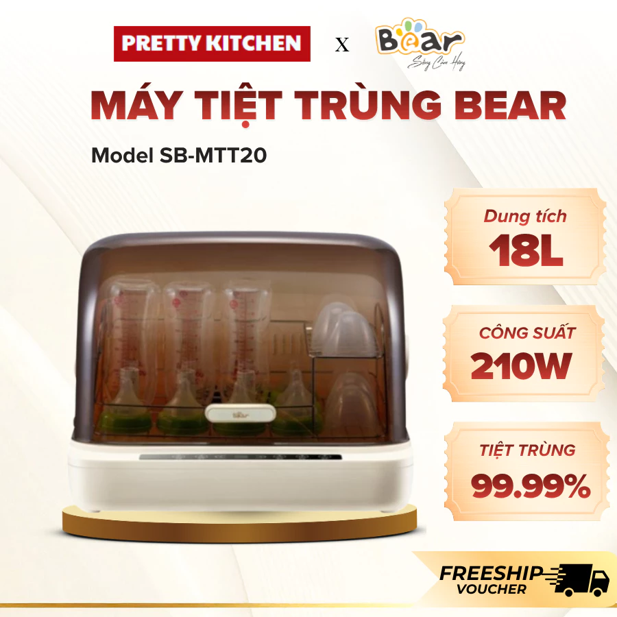Máy Sấy Tiệt Trùng Bear SB-MTT20 Công Nghệ Khử Khuẩn Tự Động, Bảo Vệ Sức Khỏe Gia Đình - Pretty Kitchen