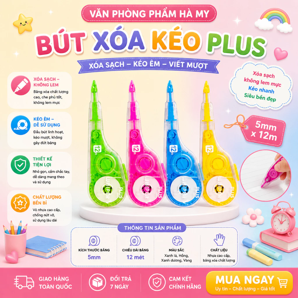 Băng Bút Xóa Kéo, ruột băng xóa kéo PLUS