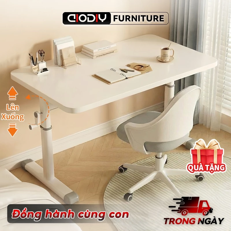 AIODIY Bàn Học Thông Minh Nâng Hạ Chiều Cao 90cm-Mặt Gỗ Chống Trầy-Chịu Lực Siêu Mạnh