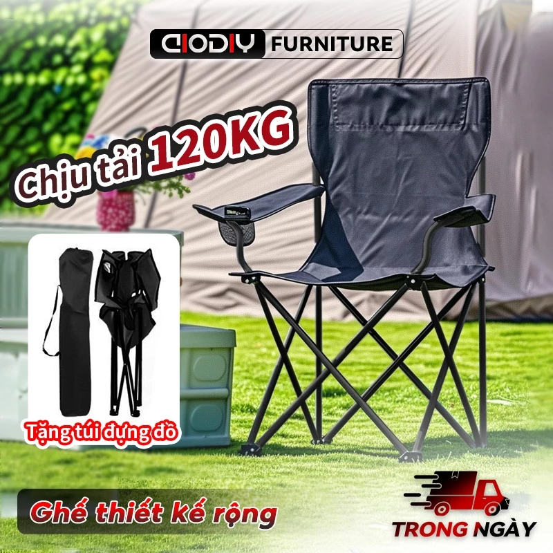 AIODIY Ghế Gấp Gọn, Ghế Camping Câu Cá Dã Ngoại Dễ Mang Đi Du Lịch