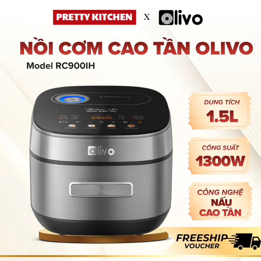 Nồi Cơm Cao Tần Olivo RC900IH Sở Hữu Kiểu Dáng Hiện Đại Sang Trọng, Nấu Cơm Nhanh Chóng - Pretty Kitchen