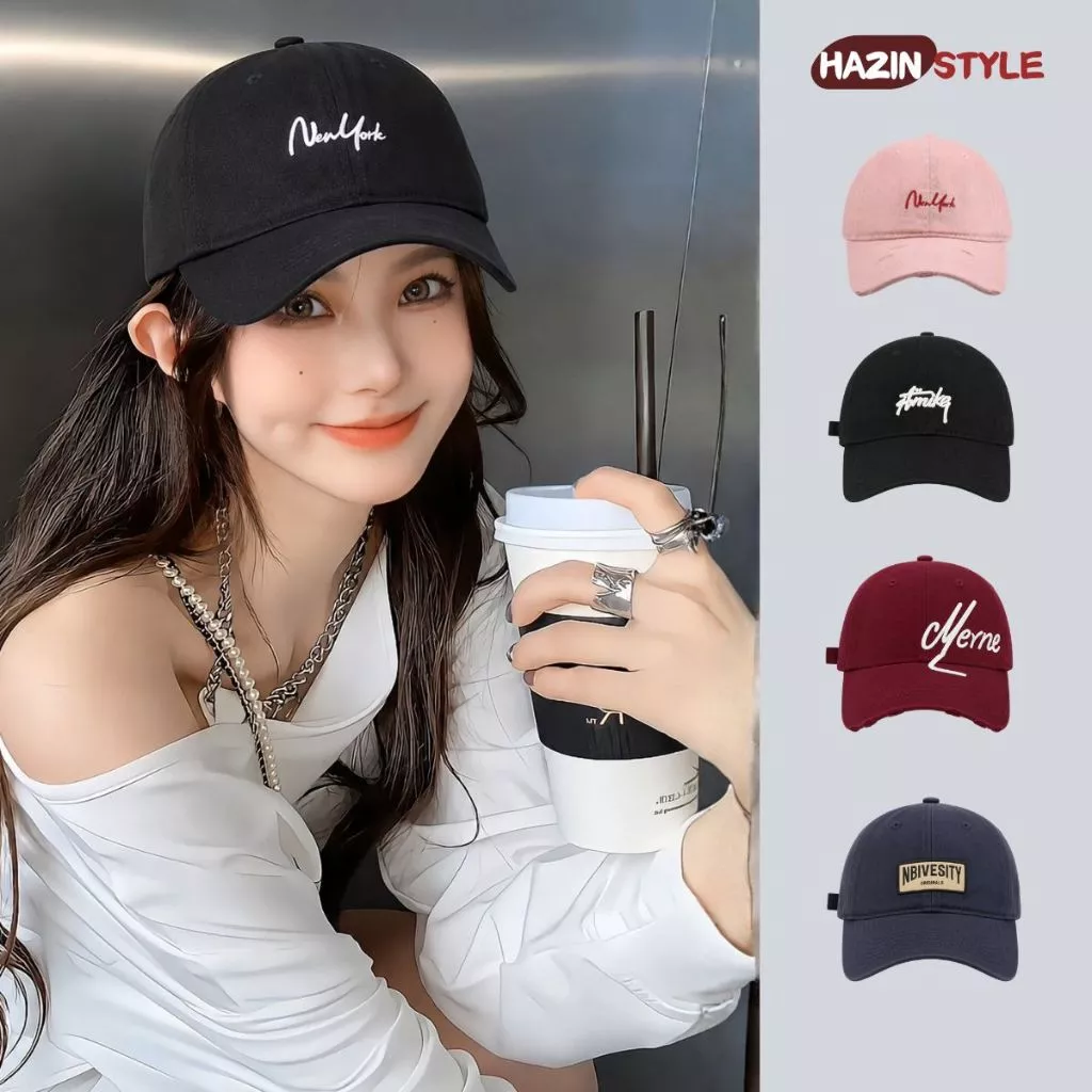 Mũ lưỡi trai nam nữ HAZIN thêu chữ form cứng, nón lưỡi trai dành cho nam nữ cách điệu đứng  đi chơi siêu xinh