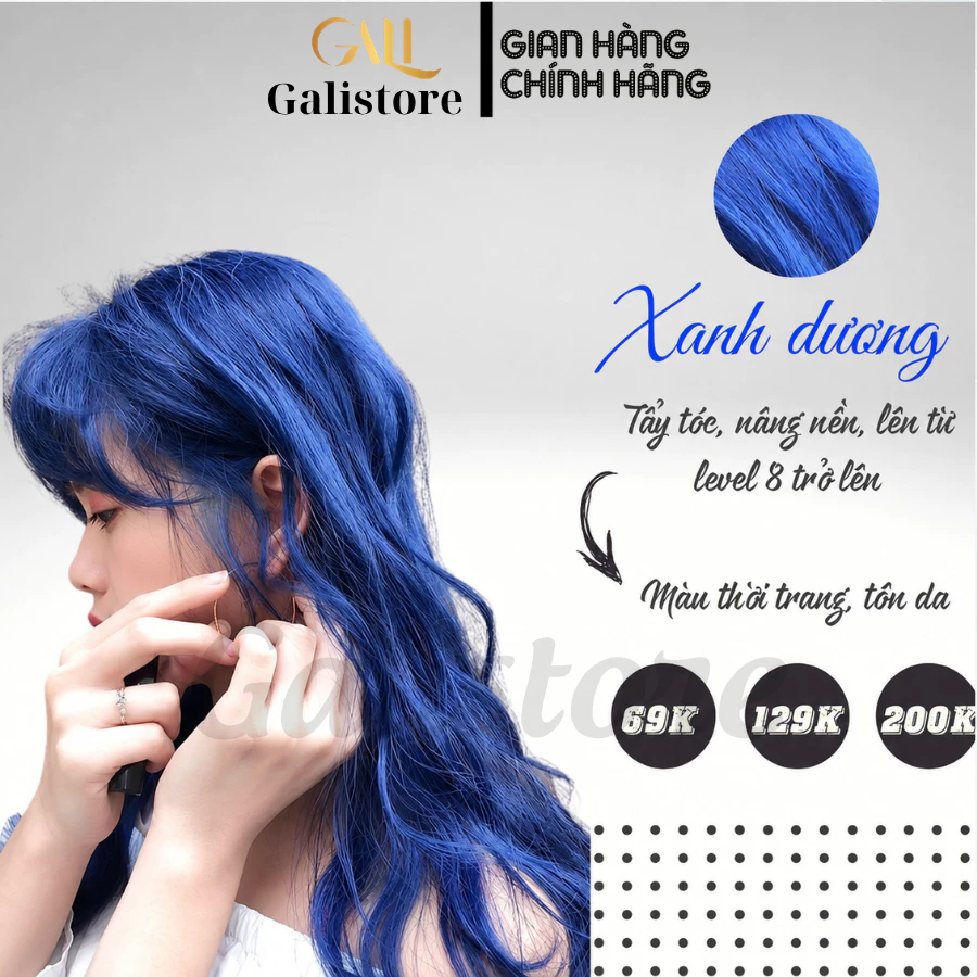 thuốc nhuộm tóc màu xanh dương+ tặng kèm oxy trợ nhuộm