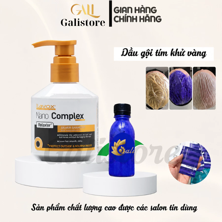 Dầu gội tím khử ánh vàng cho tóc và giữ màu tóc nhuộm Lavox Elgon / Galistore