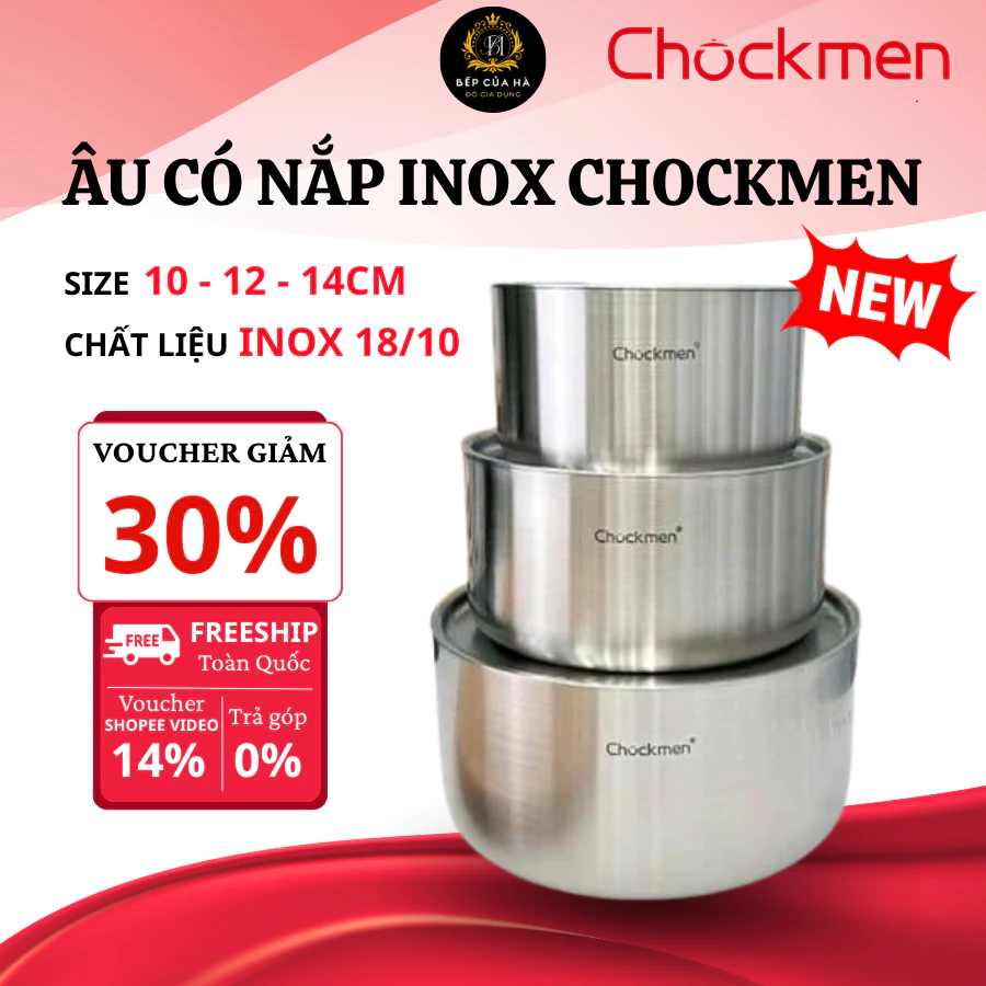 Âu Có Nắp Inox CHOCKMEN C730 Kèm Nắp Tiện Lợi, Đựng Nước Chấm Và Bảo Quản Thực Phẩm - Bếp Của Hà