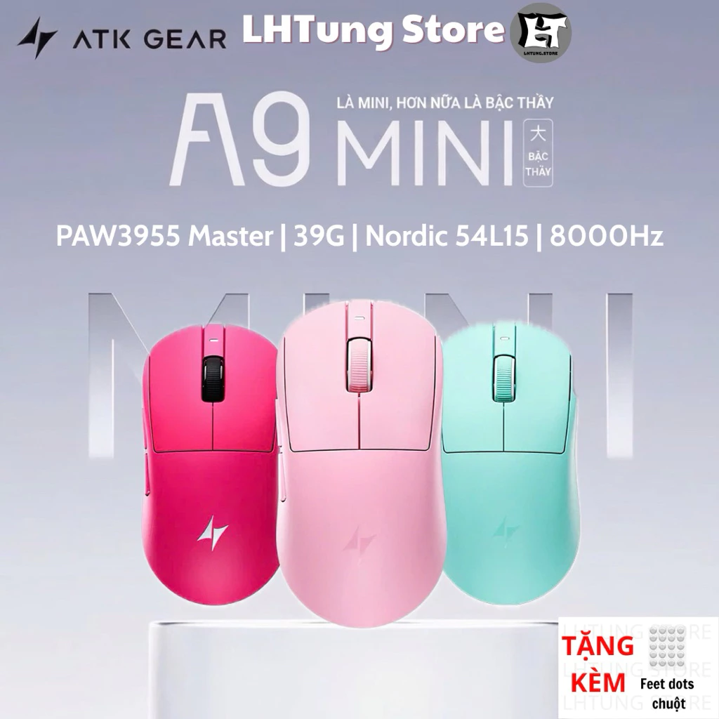 [HOẢTỐC] Chuột không dây ATK A9 Dragonfly | A9 MINI | A9 MINI+ | A9 AIR | PAW3955 Master | 8K PollingRate | LHTung Store