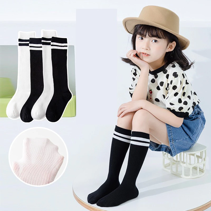 Vớ Tất Đùi Cho Bé Gái Học Sinh Cao Cổ 35cm YUUKI Chất Liệu Cotton Pha Dày Dặn, Mềm Mại, Phong Cách Lolita