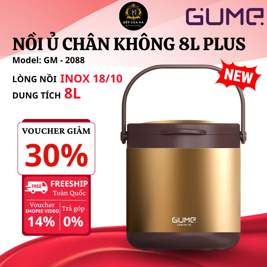 Nồi Ủ Nhiệt Gume Giữ Nhiệt Lâu Đến 8 Giờ, Hầm Xương, Nấu Cháo, Hầm Cháo Dinh Dưỡng Mềm Ngon - Bếp Của Hà