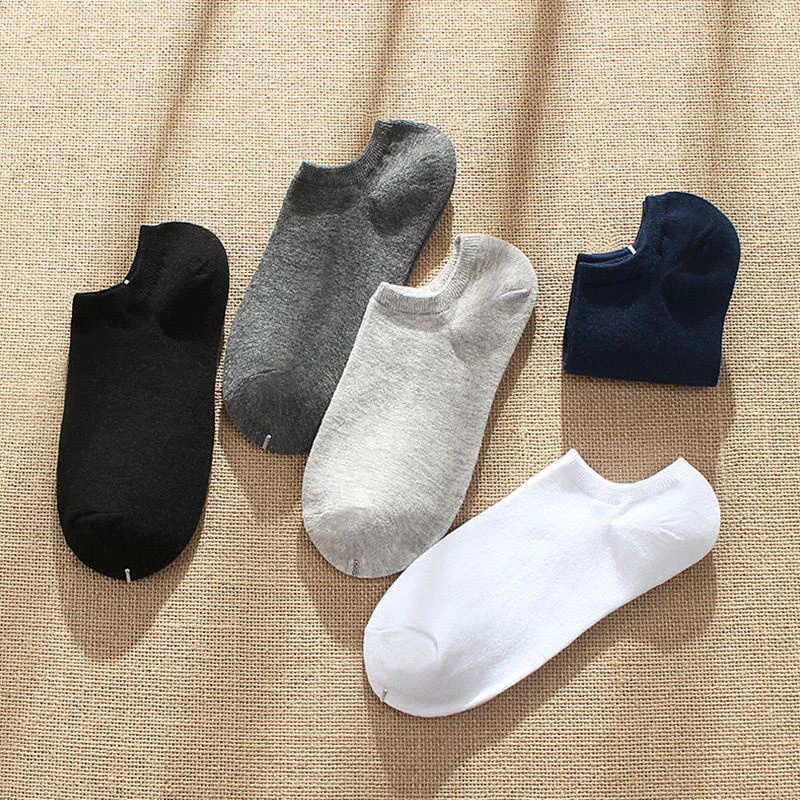 Tất vớ nam nữ thể thao cổ ngắn YUUKI trắng đen xám cotton khử mùi, thoáng khí
