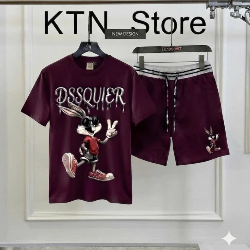 Bộ Cộc Hè Mới DSSQ Thỏ Đủ các màu Hot Trend Logo IN 5D Xịn Sò, Bộ Hè Nam Xuất Sắc Bản Mới Hot Chất Liệu Cotton lạnh