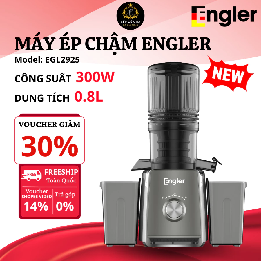 Máy Ép Chậm ENGLER EGL2925 Ép Kiệt Bã Hiệu Quả, Giữ Trọn Hương Vị Nước Ép Tươi Vệ Sinh Dễ Dàng - Bếp Của Hà