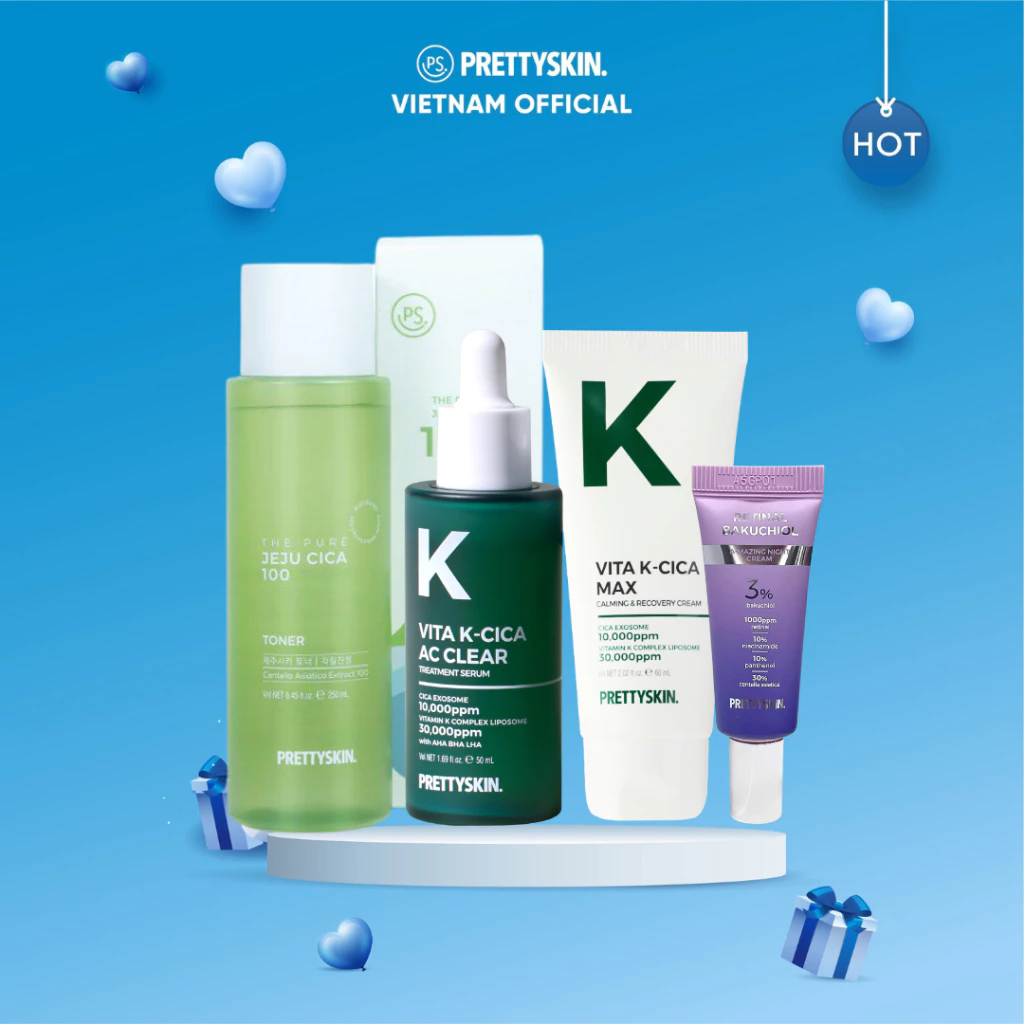 Combo 4 SP Toner rau má Serum K Kem K và Retinal 10ml
