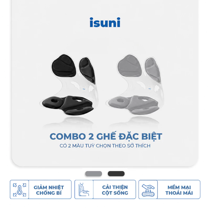 [COMBO 2 GHẾ] Ghế Công Thái Học ISUNI Cho Văn Phòng/Mẹ Bầu/Học Sinh Chống Gù Điều Chỉnh Tư Thế Ngồi