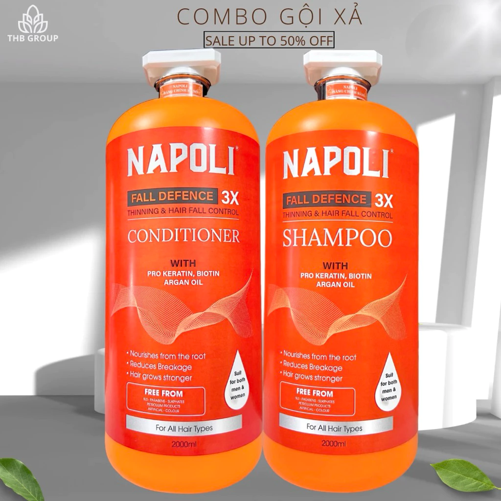 Dầu gội xả napoli 2000ml phục hồi cao cấp mềm mượt thơm lâu phục hồi tóc hư tổn khô xơ