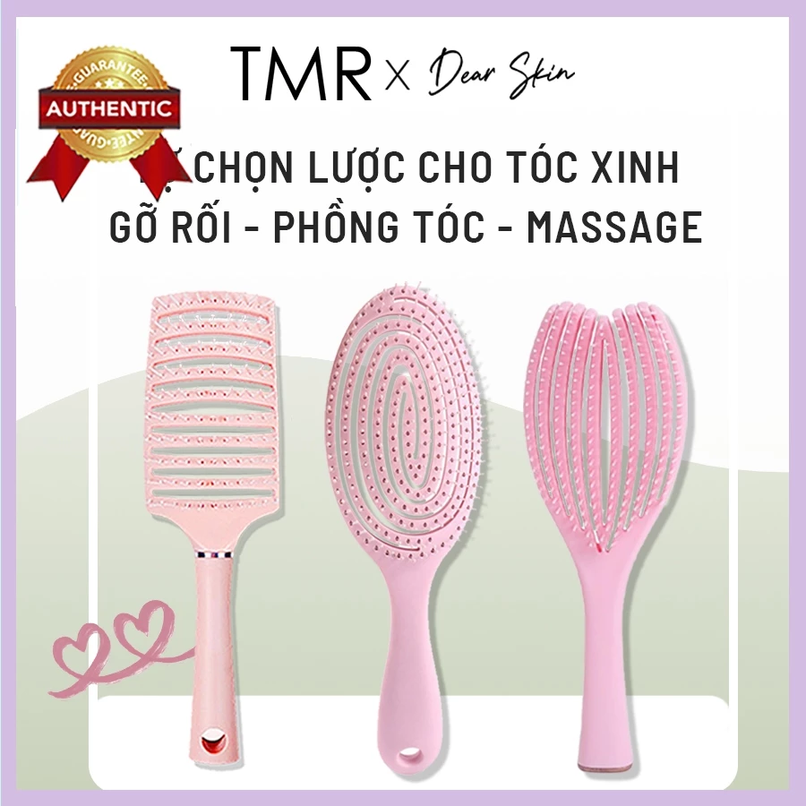 Lược Chải Tóc TMR Pink Gỡ Rối Và Tạo Kiểu Tóc Thoáng Khí Massage
