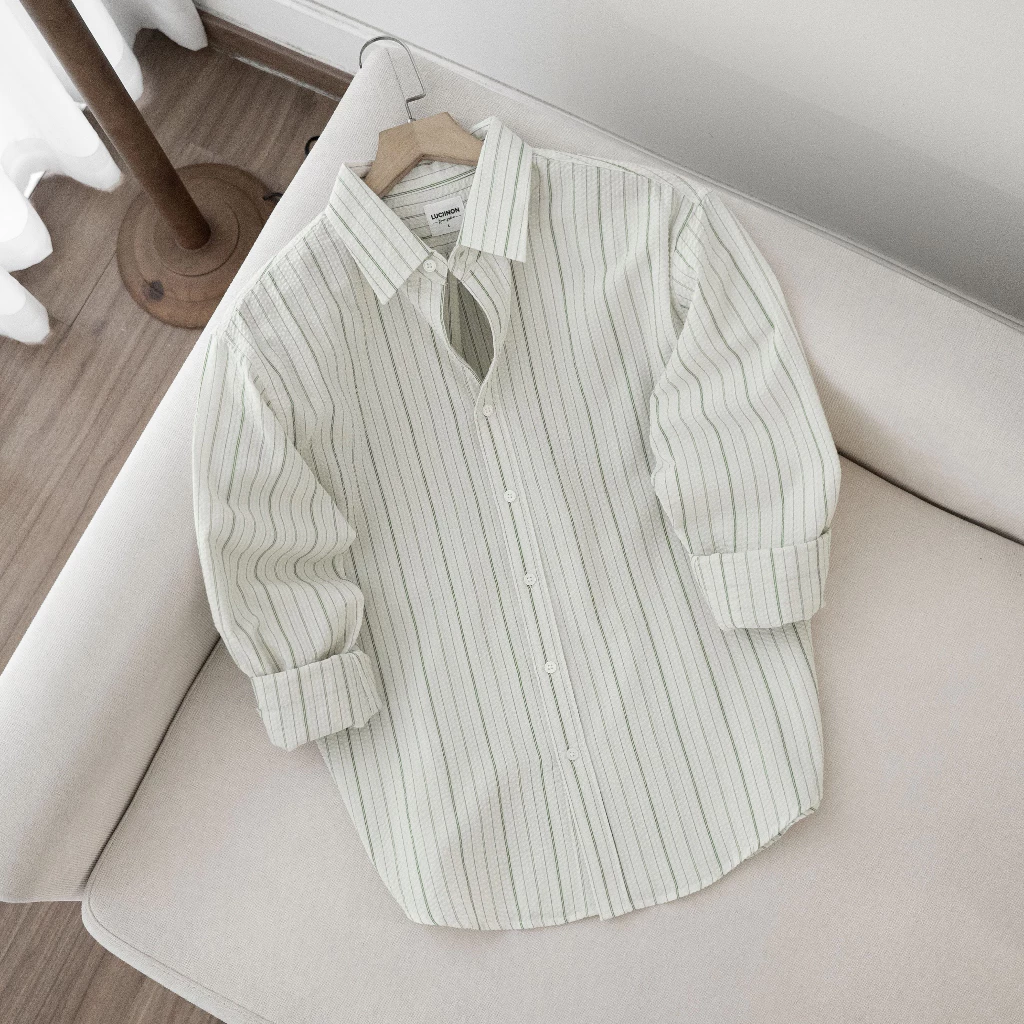 Áo Sơ Mi Nam Tay Dài OHA Chất Cotton Xốp Phối Sọc, Form Regular Thanh Lịch, Sang Trọng -  LUCIINON