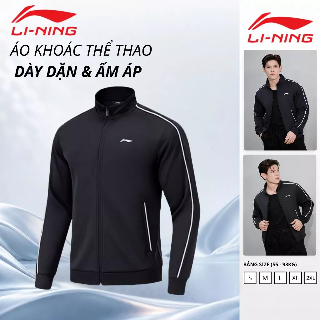 Áo khoác nam Li-Ning TL01 chính hãng chất nỉ thể thao cao cấp dày dặn và co giãn [55-93kg]