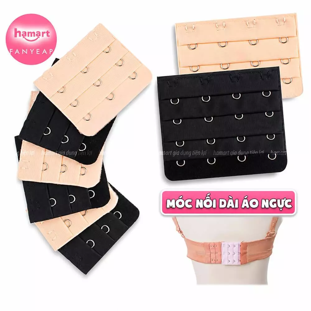SET 2 Đai Móc Nối Áo Ngực Miếng Nối Dây Áo Lót 3 Nấc Tuỳ Chỉnh Độ Dài Mềm Mại Thoáng Khí Tiện Lợi