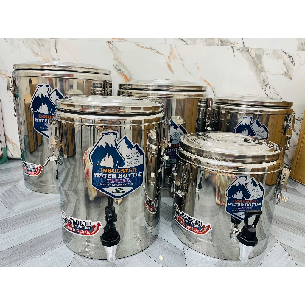 Bình giữ nhiệt ủ trà có vòi nhiều dung tích, bình ủ đá inox 304 cao cấp·