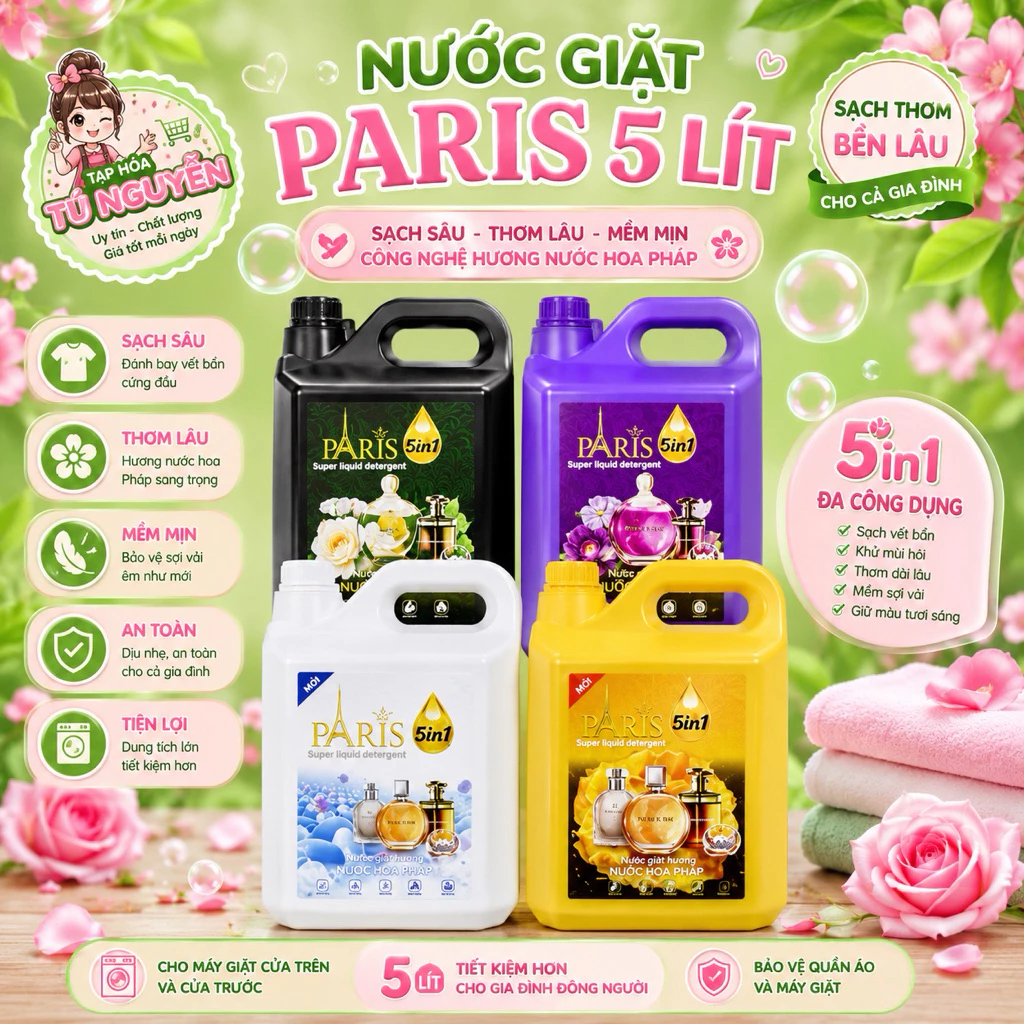 NƯỚC GIẶT PARISS 5 LÍT SIÊU TO