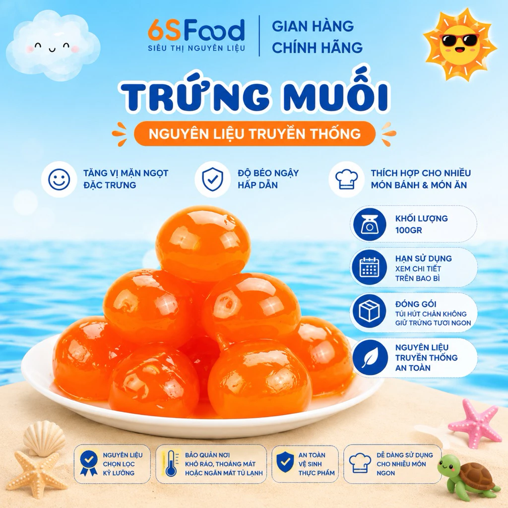 Trứng Muối Làm Nhân Bánh Trung Thu, Chất Lượng Cao, Vị Đậm Đà, Thơm Ngon, Tiện Sử Dụng - 6SFOOD