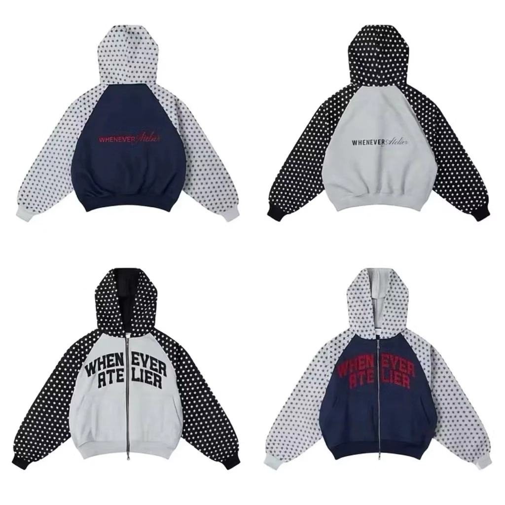 Áo Khoác HOODIE ZIP WHENEVER STAR RAGLAN nỉ cao cấp dày dặn