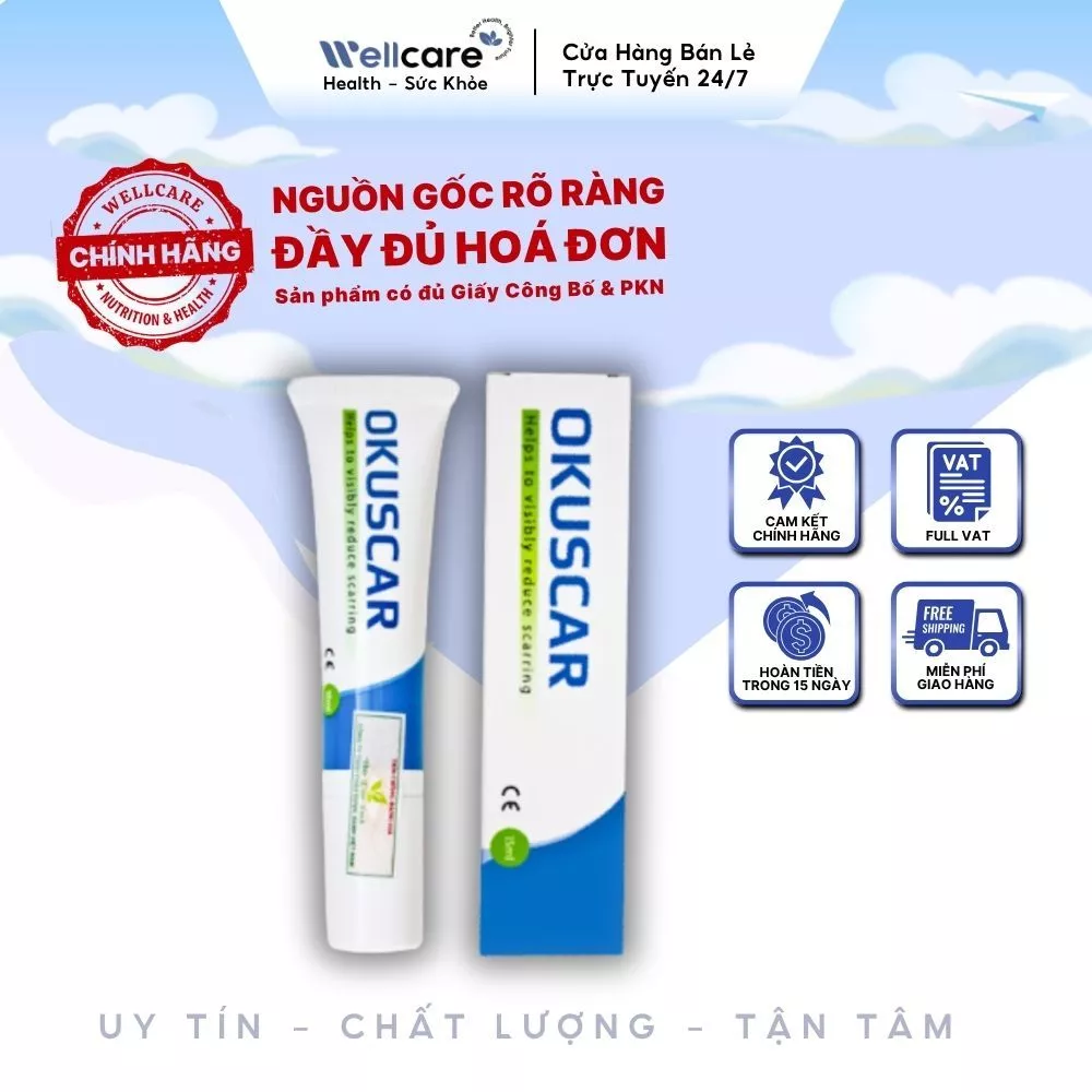 [✨CHÍNH HÃNG] Kem Bôi Sẹo Okuscar - Tuýp 15ml - Hỗ Trợ Làm Mờ Sẹo, Dưỡng Da