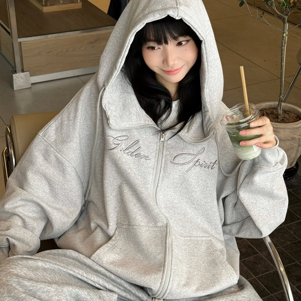 Áo Khoác Hoodie Nỉ Bông Cổ Cao Thêu GRIND Form Nam Nữ Unisex 2 Màu (Không xù lông)
