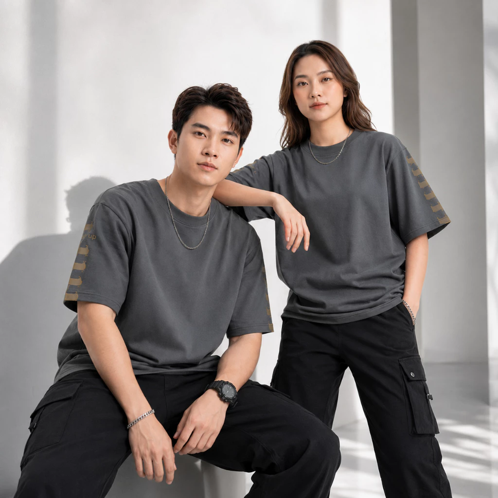 Áo Thun Cổ Tròn Oversize FAGU Tay Ngắn Vải 100% Cotton Dày Dặn Co Giãn 4 Chiều Form Regular Shirt