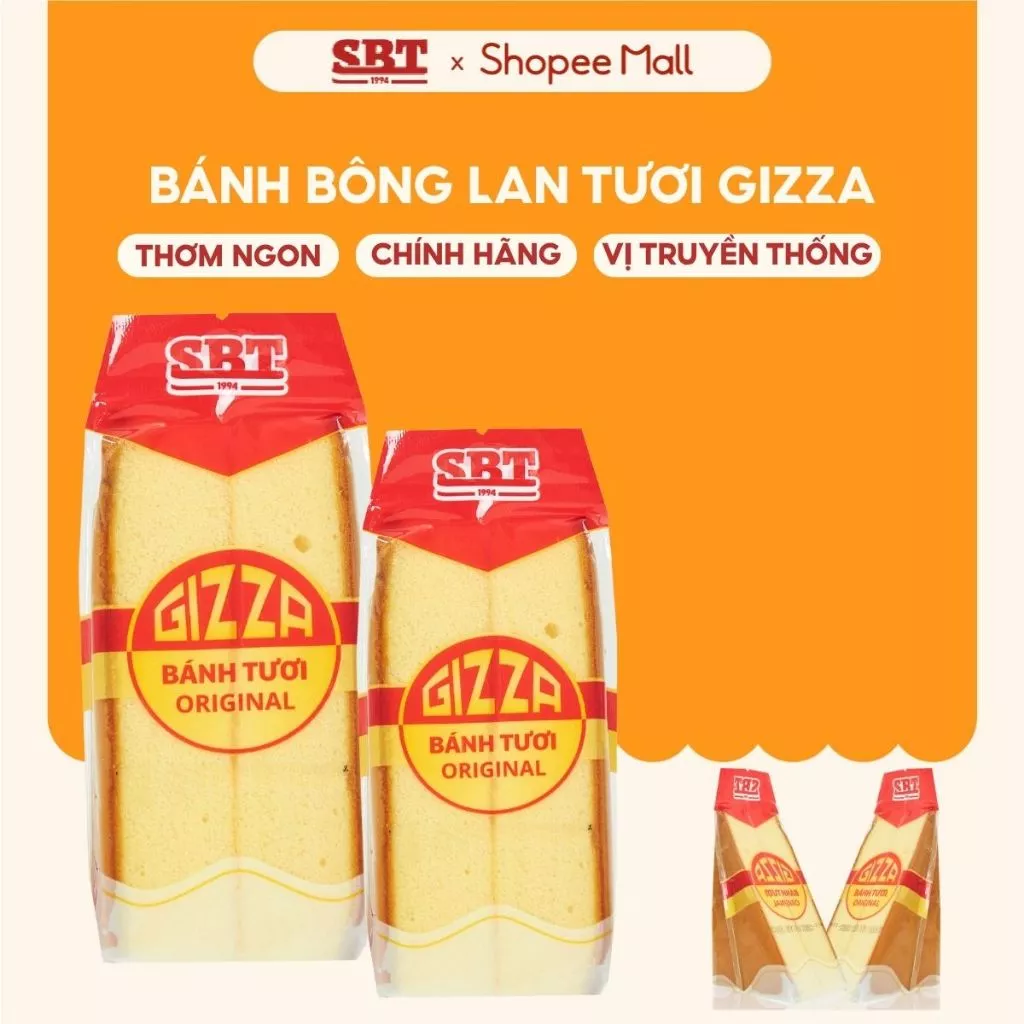 Bánh Bông Lan Tươi GIZZA Tam Giác Vị Truyển Thống Gói 90g Phù Hợp Để Ăn Sáng, Ăn Vặt, Ăn Sáng