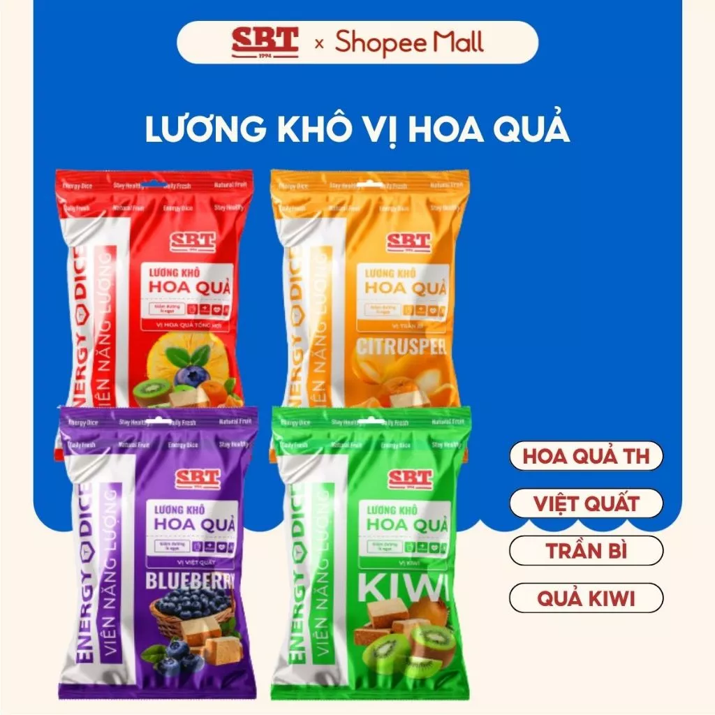 [BAO BÌ MỚI] Lương Khô Hoa Quả SBT Loại 500g Bổ Sung Dinh Dưỡng - Thanh Năng Lượng Bánh Kẹo SBT