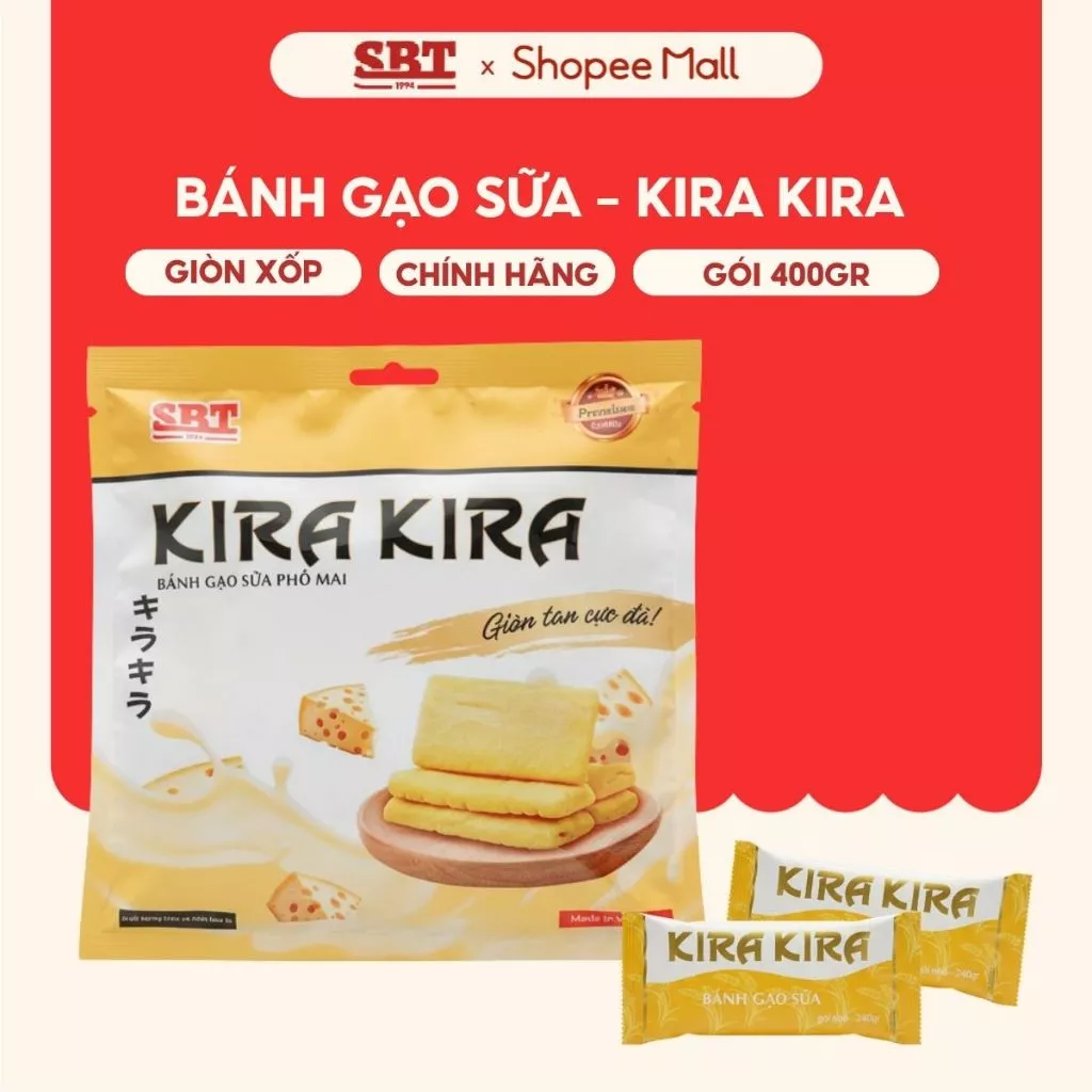 Bánh Gạo Sữa KIRA KIRA Thơm Ngon, Đậm Đà Hương Vị - Bánh Kẹo SBT