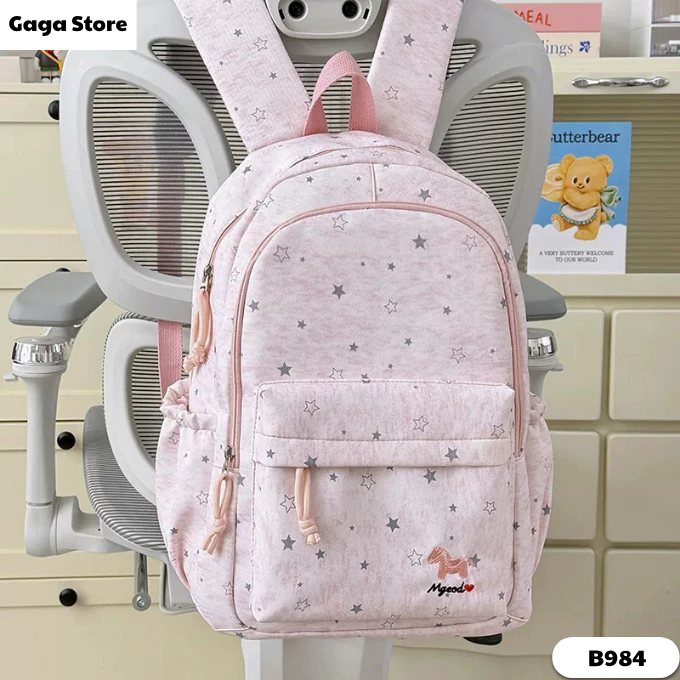 Balo học sinh, cặp đi học họa tiết ngôi sao phong cách unisex dành cho học sinh sinh viên các cấp B984 Gaga Store