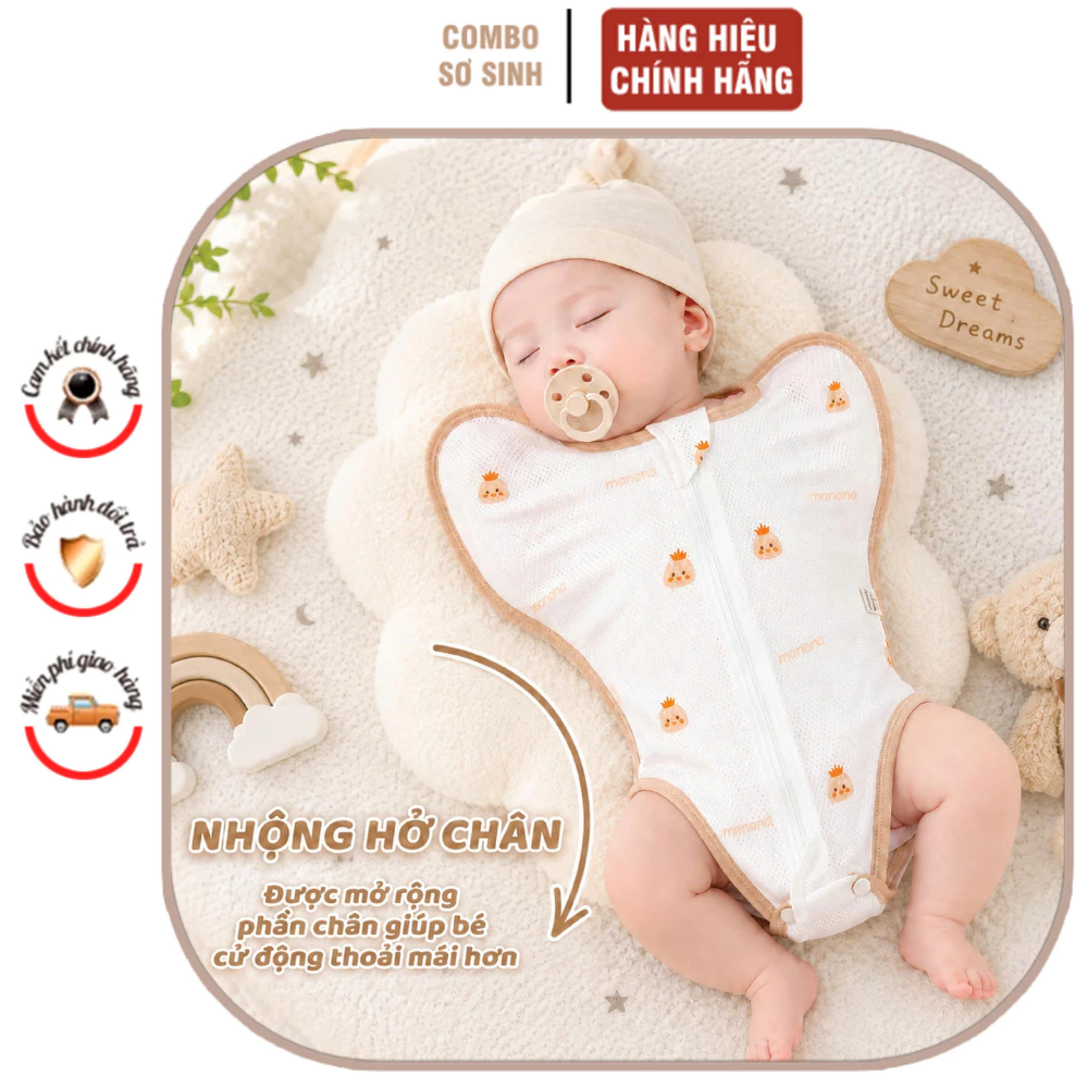 Nhộng Chũn Hở Chân Monona MNN082 Cho Bé Chất Liệu Vải Thở Co Giãn Mềm Mại Thoáng Mát An Toàn