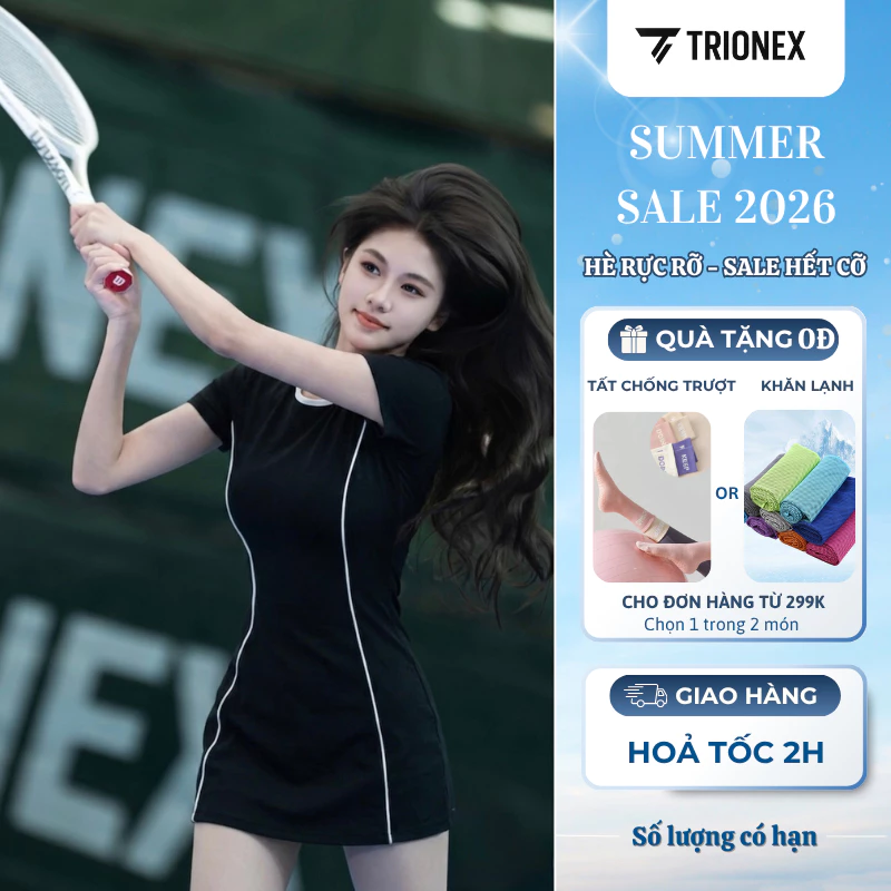 Váy Thể Thao Pickleball Tennis Nữ Có Quần Trong Tôn Dáng Co Giãn Cao Cấp K256