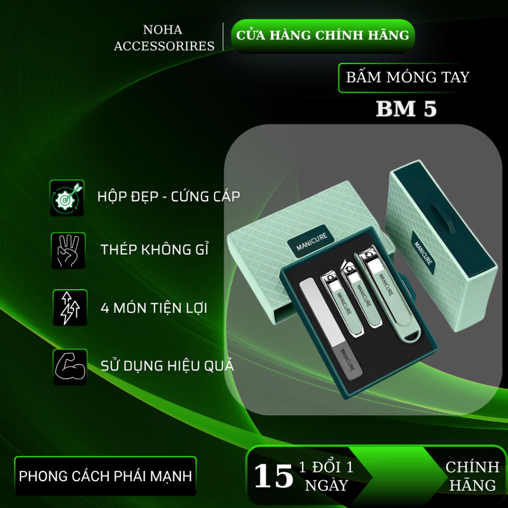 Bộ Dụng Cụ Cắt Móng 4 Món Thép Không Gỉ Hộp Đẹp BM5