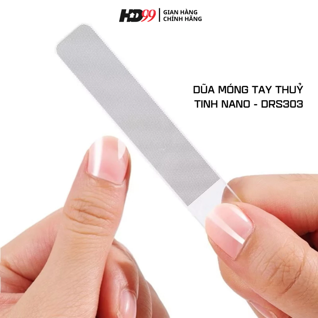 Dũa Móng Tay Thủy Tinh Nano RIMEI DRS303 – Dũa Mịn, Tạo Form Chuẩn, Bóng Móng Tự Nhiên