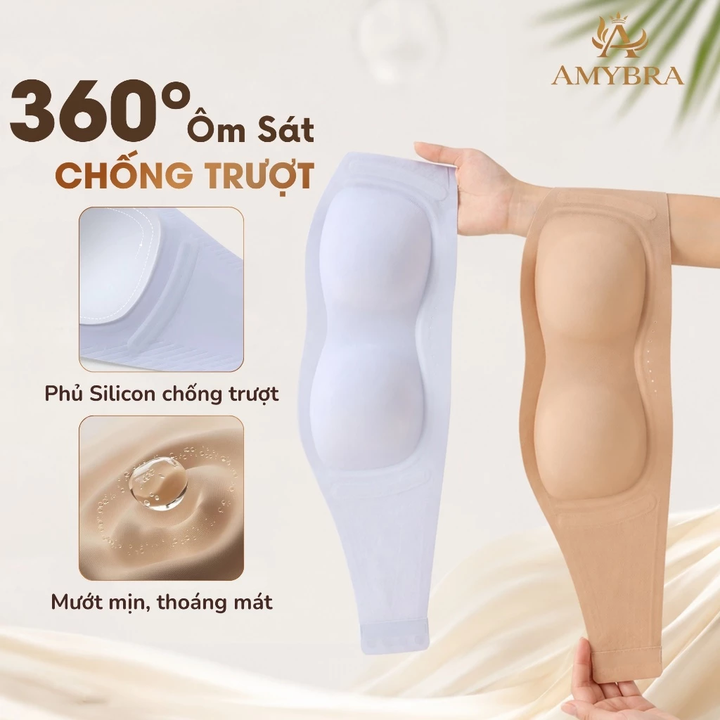 [ Deal Hời ] Áo Ngực Không Dây Đúc Su Không Gọng Mút 0.5cm, Áo Quây Ngực Ôm Dáng Chống Trượt AMYBRA A622