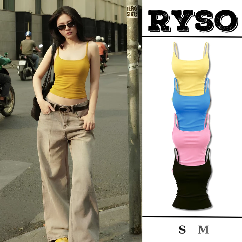 Áo Hai Dây Cổ Vuông Có Kèm Mút Ngực Chất Thun Borip Co Giãn Form Ôm Body Tôn Dáng 2S05 RYSO STORE