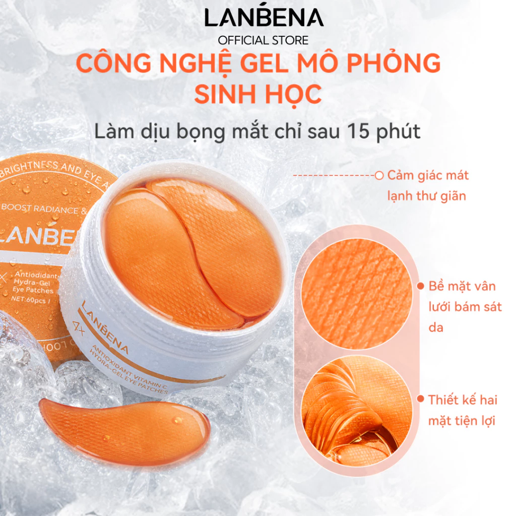 LANBENA MẶT NẠ MẮT MULTI (60 miếng) -Dưỡng Mắt Giảm Quầng Thâm,Giảm Nhăn Hiệu Quả, Dưỡng Ẩm Sâu Với Vitamin C Skincare