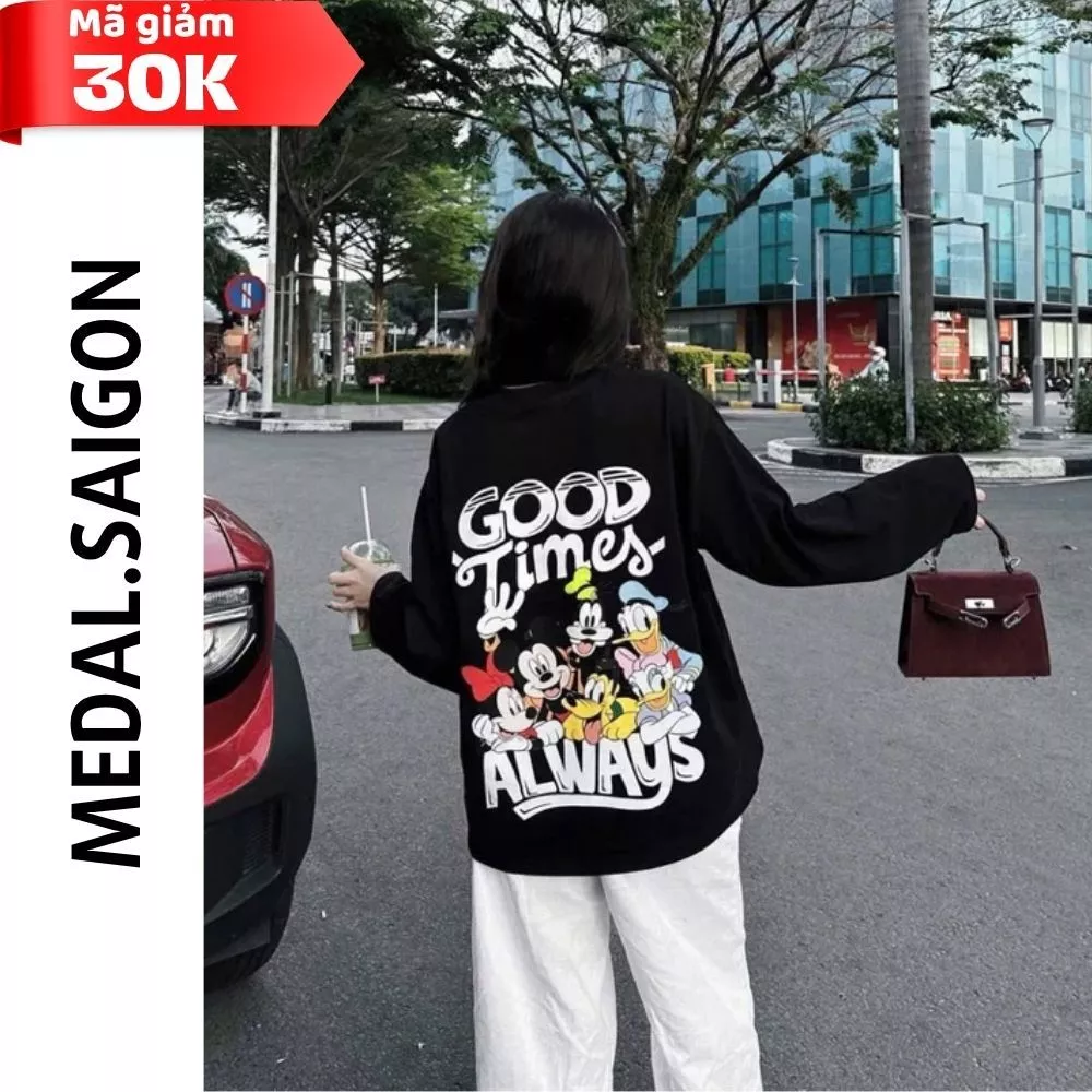 Áo Thun Tay Dài GoodTimes Mickey Hình In To