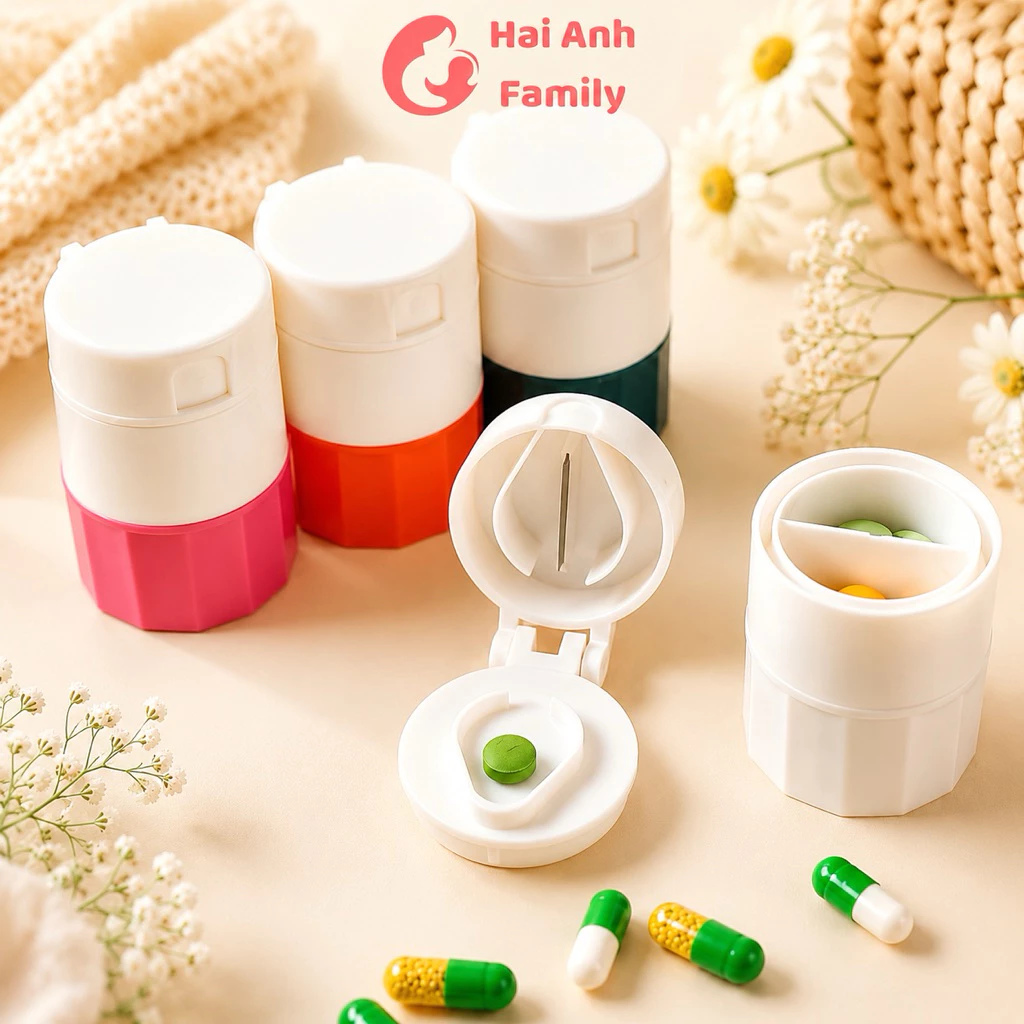 Dụng cụ chia nhỏ viên thuoc, nghiền viên thuoc, hộp đựng thuoc an toàn
