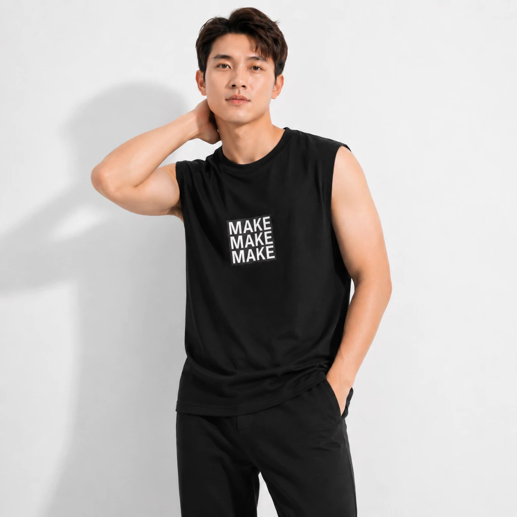 Áo Thun Cổ Tròn Sát Nách FAGU Vải 100% Cotton Dày Dặn Co Giãn 4 Chiều Form Regular Shirt